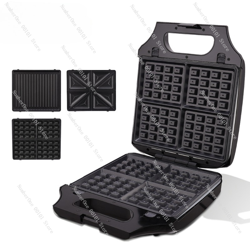 Waffle Cone Maker - 家庭用小型多機能3in1電気ケーキパン ワッフル エッグコーン サンドイッチ 朝食メーカー