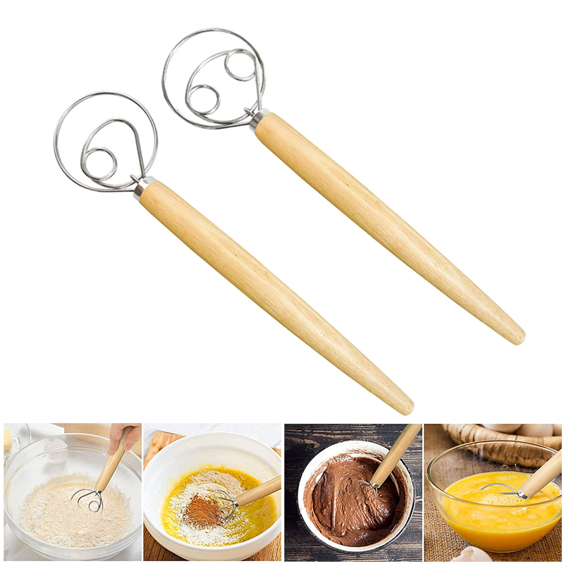 Danish Pancake Pan - 大型ハンドデンマーク生地泡立て器パンミキサーステンレス鋼ケーキペストリー生地ミキサースティック卵ビーターキッチンベーキングブレンダーツール