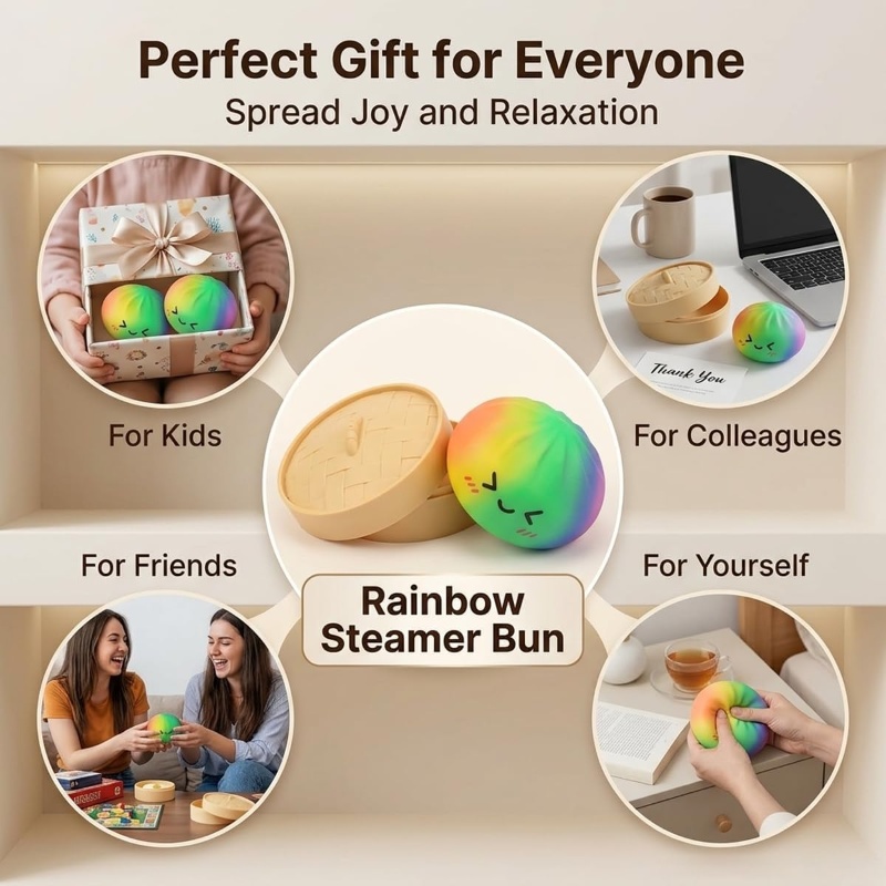 グリッターバオバン スクイーズトイ カワイイキュート餃子型ス - Bao Steamer Bamboo のレビューと価格