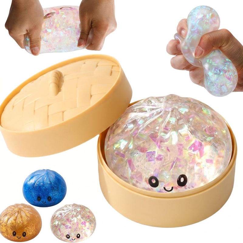 グリッターバオバン スクイーズトイ カワイイキュート餃子型ス - Bao Steamer Bamboo のレビューと価格