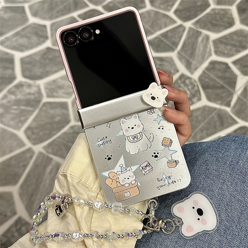 かわいい漫画の子犬柄マグネット式スマホケース、Samsung - Taco Stand Holder のレビューと価格