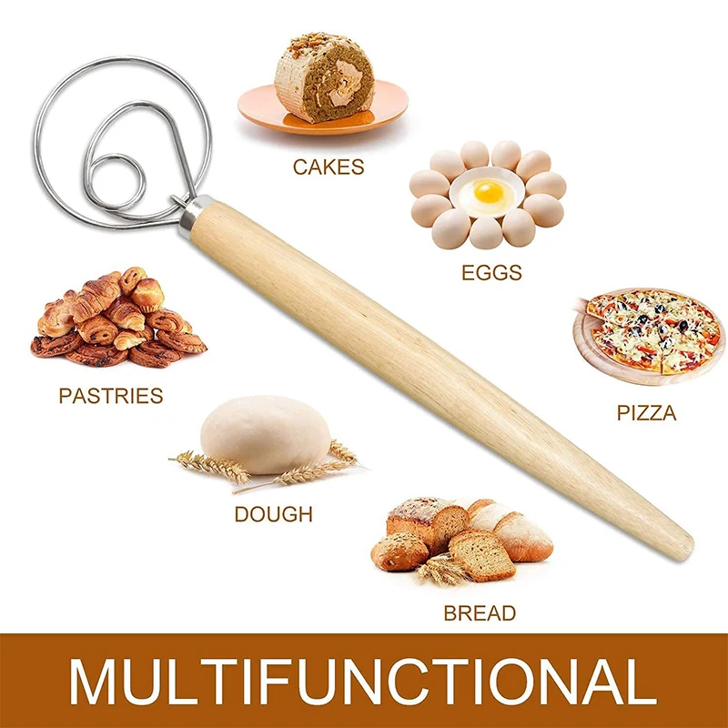 手動生地ミキサー デニッシュ生地泡立て器 ステンレス鋼の卵ビ - Danish Pancake Pan のレビューと価格
