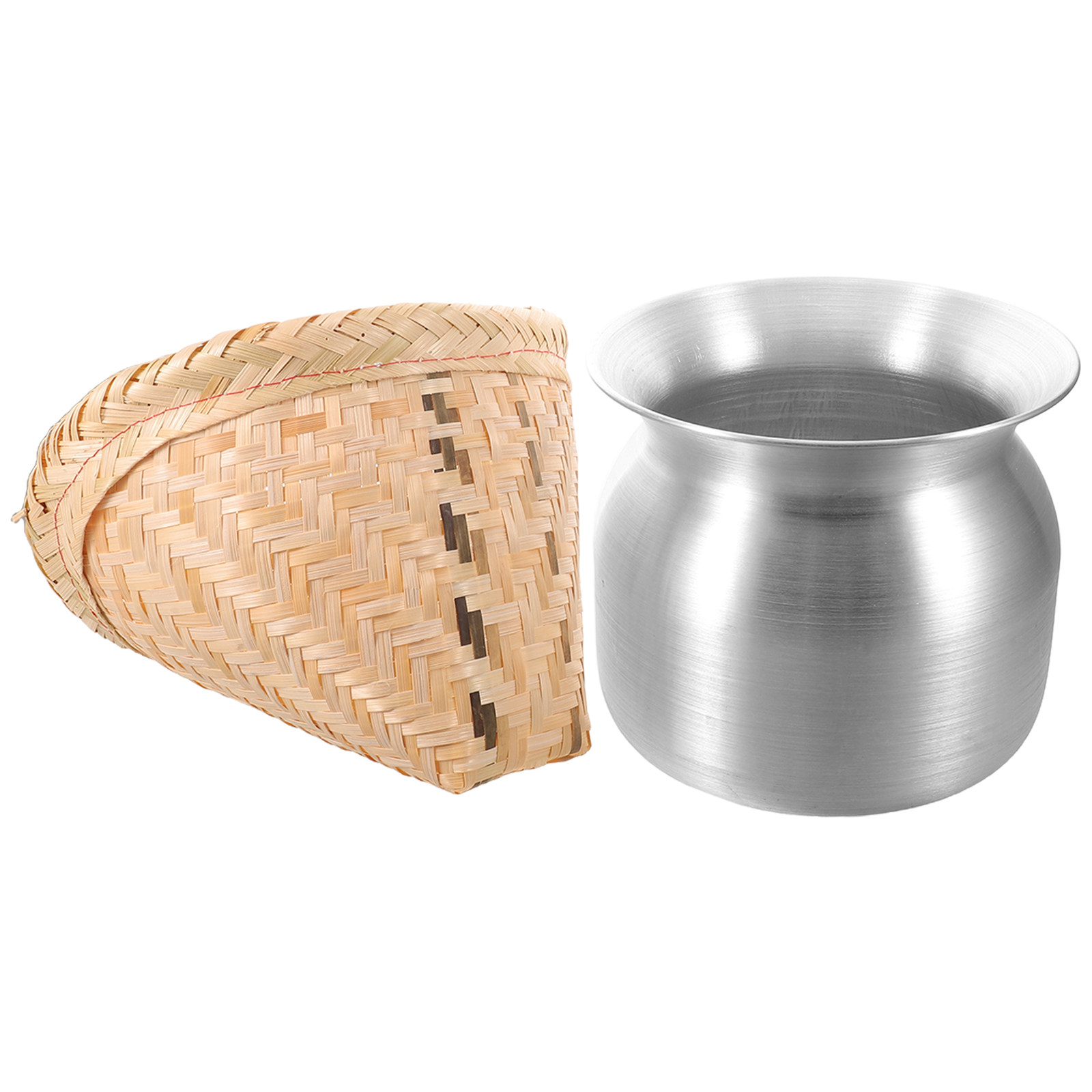 1セット 粘り米蒸し器 ポットバスケット アルミ製竹蒸し器  - Bao Steamer Bamboo のレビューと価格