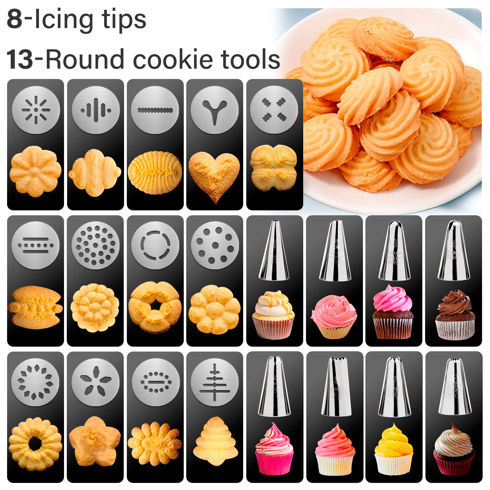 ステンレス鋼のクッキーメーカーマシン、チュロスガン、13枚の - Churros Maker Gun のレビューと価格