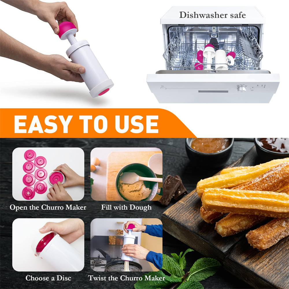 手動のクッキープレス機,装飾ガン,チュロス製造用の絞り機 - Churros Maker Gun のレビューと価格